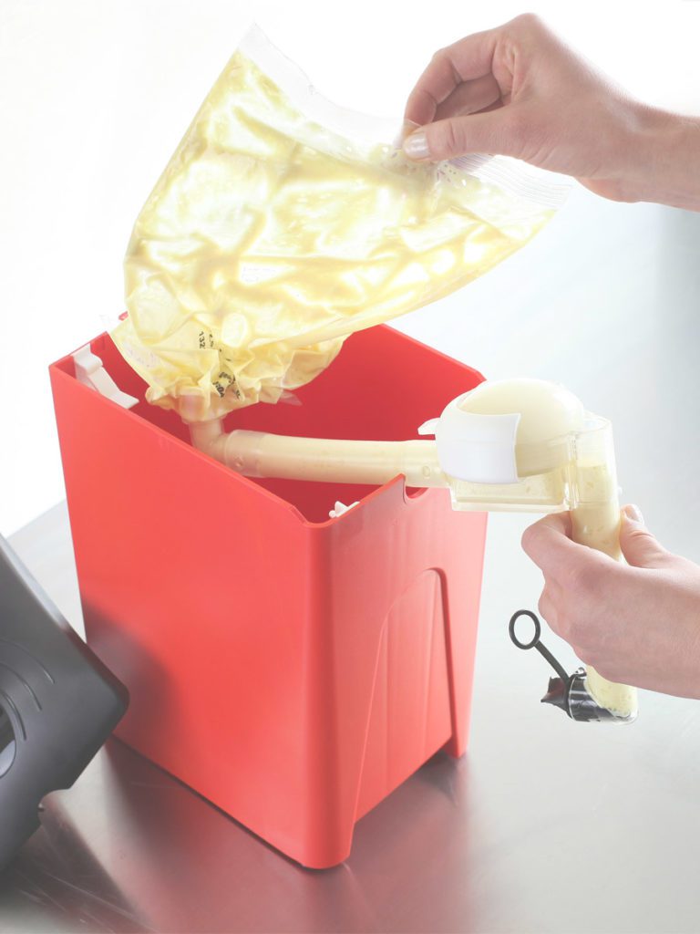 producers using sustainable packaging in an ASEPT UNI dispenser