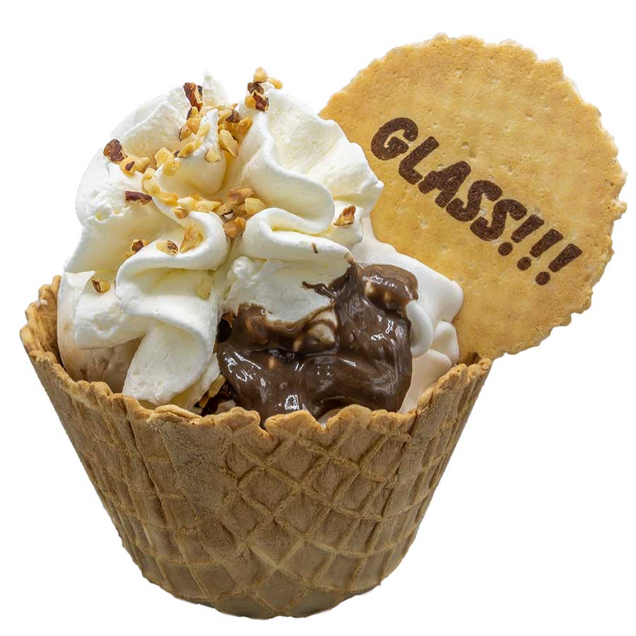 Glass, topping